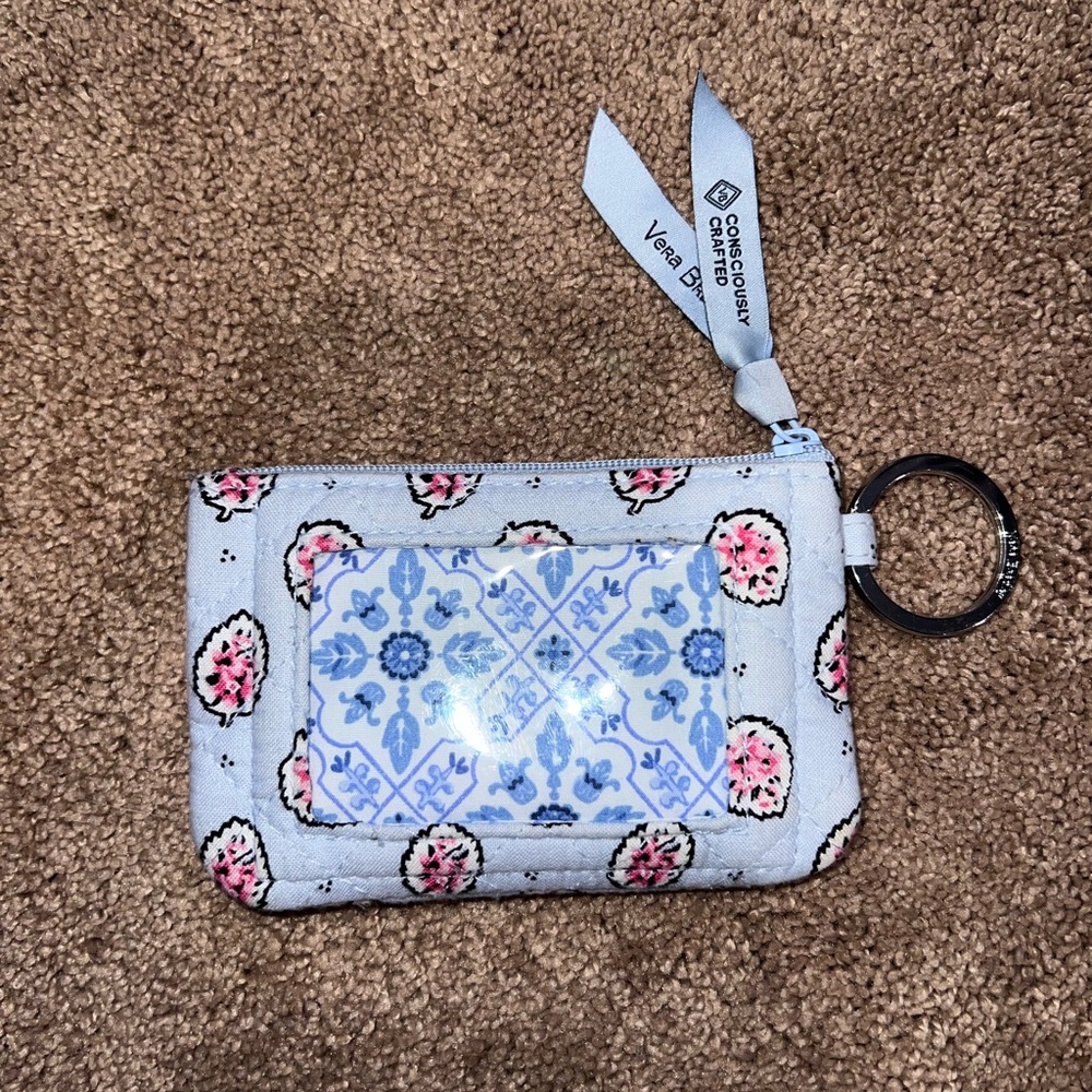 Vera Bradley Blue and Pink Patterned ID Holder